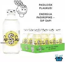 Beržų sula. Su citrinų sultimis. Sip Sap, 330 ml x 12 vnt
