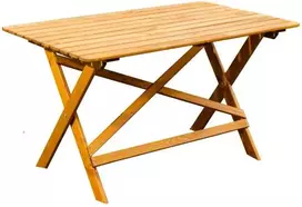 Lauko pietų stalas LAXO, medaus spalvos, 125cm