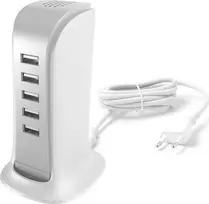 Dudao A5EU 5x USB įkroviklis + maitinimo laidas (baltas)