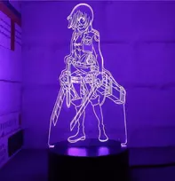 Vaikiškas šviestuvas 3D Led Attack on titan