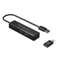 4 PORTŲ USB 3.0 šakotuvas su USB-C adapteriu | HUBBIES06B | 4015867225547