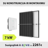 7kW Saulės elektrinės komplektas su montavimu: Sungrow inverteris + TrinaSolar saulės moduliai