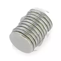 Calamite Apvalūs neodimio magnetai Calamit su lipniu sluoksniu N N35/Ni 10x1mm - 10 vnt