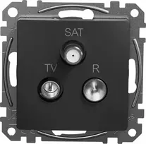Schneider Electric GN.R/TV/SAT END 4DB Juodas ANTI-SONE DE