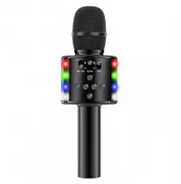 D168 belaidis „Bluetooth“ Karaoke mikrofonas su garsiakalbiu, juodas