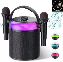 Mikroskopas KITE Bevielė bluetooth nešiojama dviejų mikrofonų karaokė su garsiakalbiu (juoda)