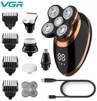 VGR 5IN1 Elektrinis skustuvas, atsparus vandeniui su 5 skirtingomis galvutėmis