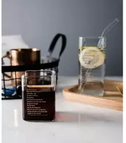 Kvadratinių stiklo puodelių / stiklinių komplektas 220 ml ir 350 ml