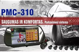 PMC-310 Parkavimo sistema veidrodyje su Bluetooth, kamera