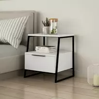 Naktinė spintelė MSH945 balta (Nemokamas pristatymas)