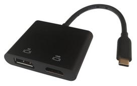 USB-C MST jungčių stotelė DELTACO 2x 4K/60Hz, HDMI + DP, juoda, 0,1m / USBC-HDDP|USBC-HDDP