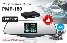 Parkavimo sistema galinio vaizdo veidrodėlyje PMP-180, 4 davikliai