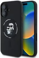 Apple iPhone 16 Plus Karl Lagerfeld Silicone Karl&Choupette Ring MagSafe (KLHMP16MSCMKCRHK) dėklas telefonui juodos spalvos