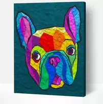 Splat Planet paveikslas iš modelino, Prancūzų Buldogas 30x40cm
