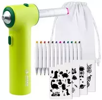 Purškiamų tekstilinių flomasterių rinkinys AIRBRUSH TEXTIL SET, Jolly
