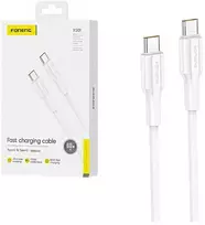 Foneng XS01 60W USB-C į USB-C laidas, 1m (baltas)