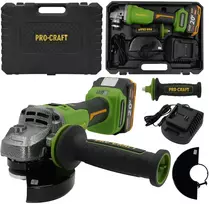 Akumuliatorinis kampinis šlifuoklis ProCraft PWА220, 20 V, 4 Ah, 125 mm