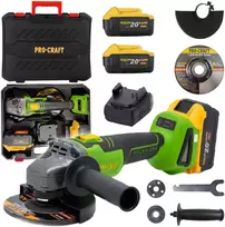 Akumuliatorinis kampinis šlifuoklis ProCraft PWA216, 20 V, 2x4 Ah, 125 mm
