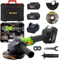 Akumuliatorinis kampinis šlifuoklis ProCraft PGA20, 20 V, 2x4 Ah, 125 mm