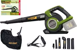 Akumuliatorinis lapų pūstuvas ProCraft VB20, 2x20 V, (be akum. ir krov.)