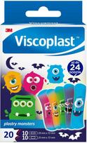 VISCOPLAST Monsters vaikiški pleistrai, 2 dydžiai, 20 vnt., dėžutė
