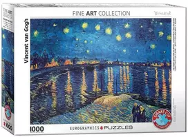 Dėlionė Žvaigždėta naktis virš Ronos. Vincent van Gogh 1000