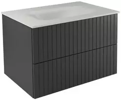 Spintelė Besco Akya Linea 66 cm su praustuvu ir klik-klak, Gun Metal matt/Baltas matt+Juodas matt