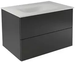 Spintelė Besco Akya Classic 66 cm su praustuvu ir klik-klak, Gun Metal glossy/Baltas matt+Baltas