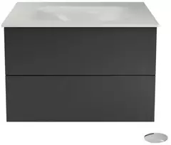 Spintelė Besco Akya Classic 66 cm su praustuvu ir klik-klak, Gun Metal glossy/Baltas glossy+Chrome