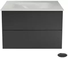 Spintelė Besco Akya Classic 76 cm su praustuvu ir klik-klak, Gun Metal glossy/Baltas glossy+Juodas matt