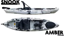 Vienvietė žvejybinė baidarė AMBER SNOOK 10.5, 320 x 82 x 32 cm, Winter Camo, HDPE
