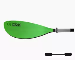 Irklas baidarei AMBER K-1, 225 cm, 0 laipsn., Asymmetric, Fixed shaft, PP/Dural, Žalia