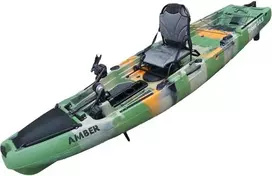 Vienvietė minama žvejybinė baidarė AMBER TROUT 10.5, PROP pedal, 320 x 85 x37 cm, Jungle Camo, HDPE