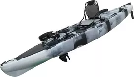 Vienvietė minama žvejybinė baidarė AMBER SALMO 12.0, PROP pedal, 365 x 89 x 33 cm, Urban Camo , HDPE