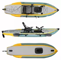 Vienvietė pripučiama minama baidarė AMBER I-Cruiser I, FLAP pedal, 360 x 100 x 20 cm, Urban Sunrise, Dropstich PVC