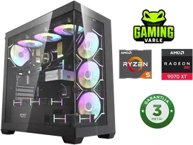 Stacionarus žaidimų kompiuteris Varlė Gaming | AMD Ryzen 5 9600X + RX 9070XT 16gb | 32GB DDR5 | 1 TB M.2 NVMe