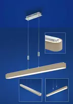 LED pakabinamas šviestuvas, matinio nikelio spalvos su chromo akcentais