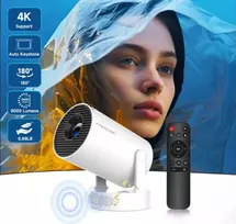 Portable Projektorius Pro+ Nešiojamas išmanus projektorius su Android 11, WiFi 6 ir 4K palaikymu namų kino patirčiai