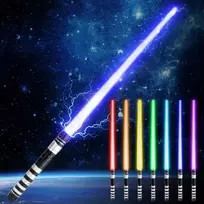 Cosplay lazerinis kardas 75 cm RGB – Metalinė rankena, 7 spalvos, garsas ir šviesos efektai