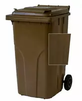 240 l konteineris žaliosioms ir maisto atliekoms, rudas