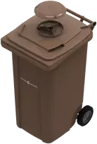 Dvigubos apkrovos šiukšlių konteineris su mikrobiologiniu filtru, 240 L, rudas
