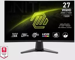 Lenktas Žaidimų Monitorius MSI MAG 27C6F - Matinis 27" FHD 1920 × 1080 / VA / 180Hz / 1 ms / HDMI 2.0 / DP - RENEW (Atnaujinta)