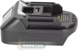 Akumuliatorių adapteris Ahlio; Juodas & Decker/Stanley į Makita; skirtas tik 18 V