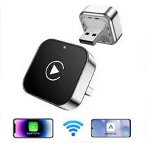 2026 Pionray 2-in-1 belaidis CarPlay ir Android Auto adapteris – 5GHz WiFi, Type-C/USB Plug & Play