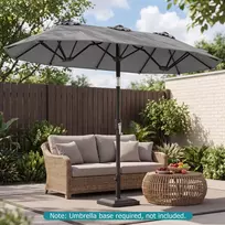 Promotions Lauko skėtis 305x161x219 cm Pilka poliesterio medžiaga