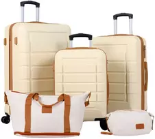 Kelioninis Promotions Lagaminų rinkinys 48,5x30x75 cm Smėlio spalvos