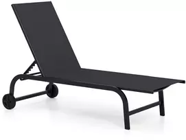 Promotions Chaise Lounge Kėdė 190x69x36 cm Juodas Metalas Reguliuojama