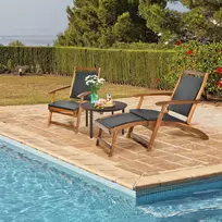 Promotions Lounge kėdė 61x130.8x82.6 cm Ruda Sulankstoma Rotango Mediena