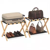 Kelioninis Promotions Lagaminų stovas rinkinys 68x46x53 cm natūralus bambukas