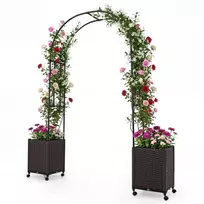 Ventiliatorius Promotions Sodo arkos grotelių tvora 203.2x40.6x231.1 cm juoda